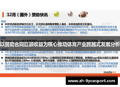 以赞助合同巨额收益为核心推动体育产业跨越式发展分析